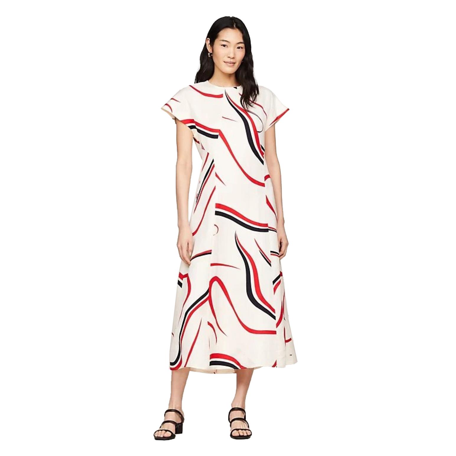 Tommy Hilfiger Ribbon F&F Ss Midi Dress